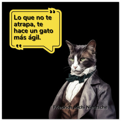 Panel de aluminio impresión de gato "Friedrich Michi Nietzsche" Michilandia | La tienda online de los amantes de gatos