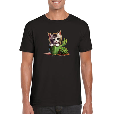 Camiseta unisex estampado de gato "Cactus comestible" Gelato