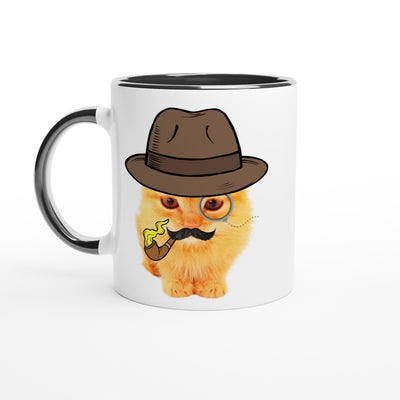 Taza Bicolor con Impresión de Gato 