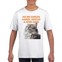 Camiseta Junior Unisex Estampado de Gato "Indignación Felina" Michilandia | La tienda online de los fans de gatos