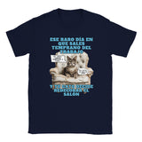 Camiseta unisex estampado de gato "Sorpresa en el Salón" Michilandia | La tienda online de los amantes de gatos