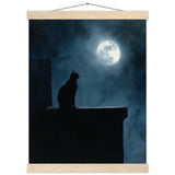 Póster de gato con colgador "Misterio Lunar" Michilandia | La tienda online de los fans de gatos