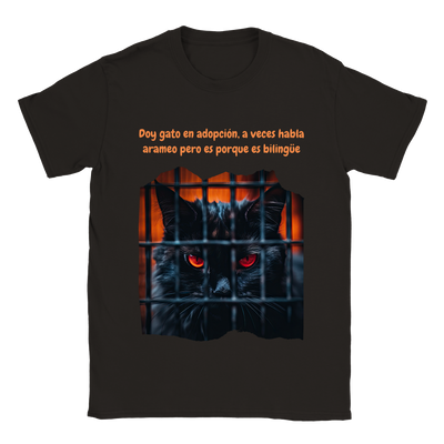 Camiseta unisex estampado de gato "Gato demoníaco" Gelato