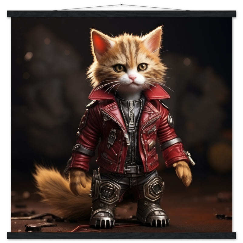 Póster semibrillante de gato con colgador "Michi Star Lord" Gelato