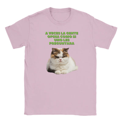 Camiseta Junior Unisex Estampado de Gato "Opiniones No Solicitadas" Michilandia | La tienda online de los fans de gatos