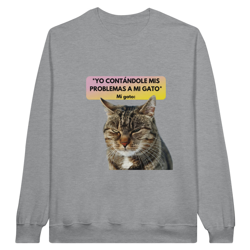 Sudadera Unisex Estampado de Gato "Miau Indiferente" Michilandia