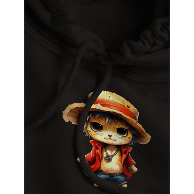 Sudadera con capucha unisex estampado de gato "Miau D. Luffy" Michilandia | La tienda online de los amantes de gatos