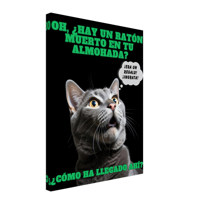 Lienzo de Gato "Regalo Sorpresa" Michilandia | La tienda online de los amantes de gatos