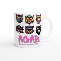 Taza Blanca con Impresión de Gato "Michis Anarquistas" Michilandia | La tienda online de los fans de gatos