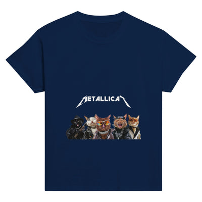 Camiseta Junior Unisex Estampado de Gato "Metallicat" Michilandia