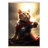 Póster semibrillante de gato con colgador "Michi Super Soldado"
