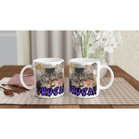 Taza Blanca con Impresión de Gato "Meme Urusai!" Michilandia | La tienda online de los amantes de gatos