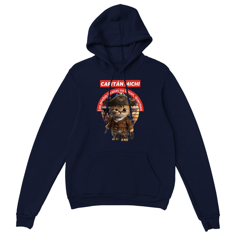 Sudadera con capucha unisex estampado de gato "Capitán Michi" Gelato