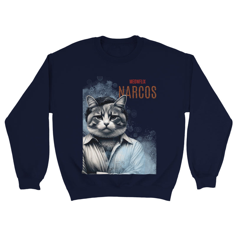 Sudadera Unisex Estampado de Gato "Narcogato" Michilandia | La tienda online de los fans de gatos