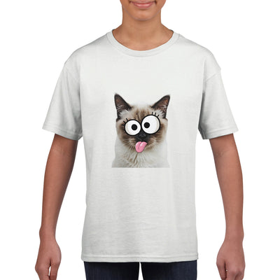 Camiseta Junior Unisex Estampado de Gato 