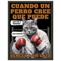 Póster Semibrillante de Gato con Marco Metal "Round One" Michilandia | La tienda online de los amantes de gatos