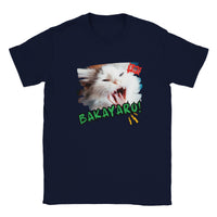 Camiseta Junior Unisex Estampado de Gato "Grito Meme" Navy