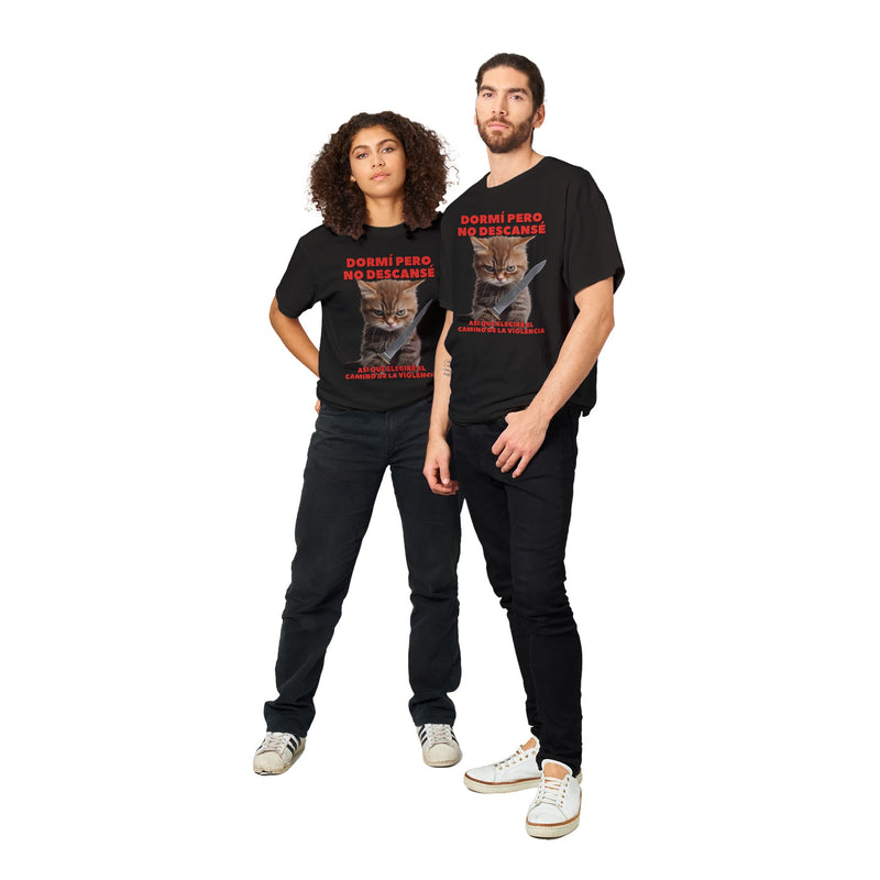 Camiseta Unisex Estampado de Gato "Amanecer Agresivo" Michilandia | La tienda online de los fans de gatos