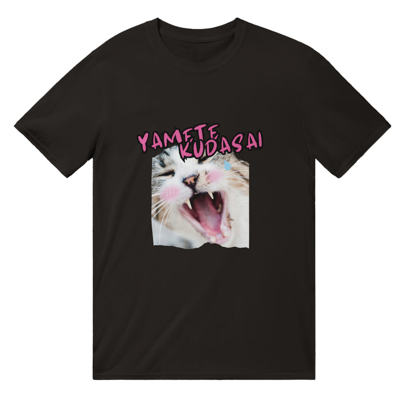 Camiseta unisex estampado de gato "Yamete Miau" Michilandia | La tienda online de los amantes de gatos