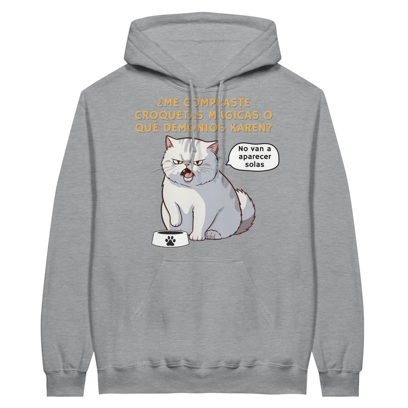 Sudadera con Capucha Unisex Estampado de Gato "Croquetas Mágicas" Michilandia | La tienda online de los fans de gatos