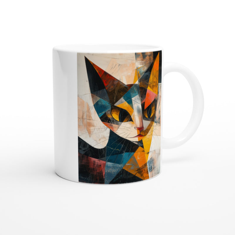 Taza Blanca con Impresión de Gato "Esencia de Picasso" Michilandia | La tienda online de los fans de gatos