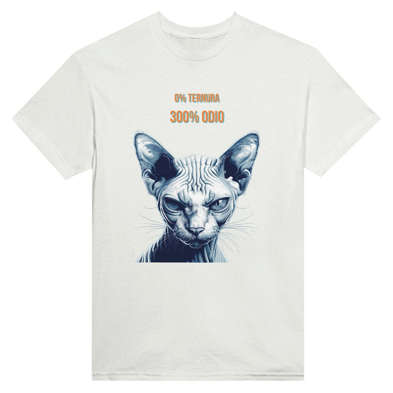 Camiseta Unisex Estampado de Gato "Sphynx Implacable" Michilandia