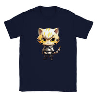 Camiseta júnior unisex estampado de gato "Gatenos: El Cyborg Felino" Michilandia | La tienda online de los amantes de gatos