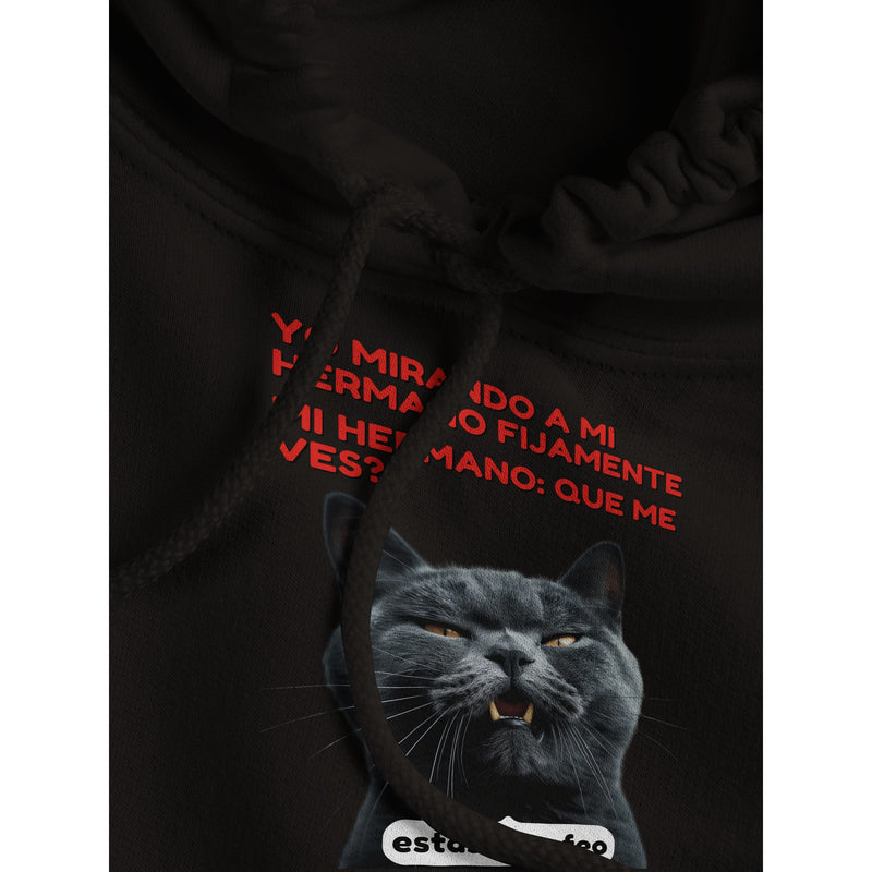 Sudadera con Capucha Unisex Estampado de Gato "Sarcasmo Felino" Michilandia | La tienda online de los fans de gatos