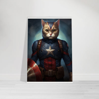 Póster semibrillante de gato con colgador 