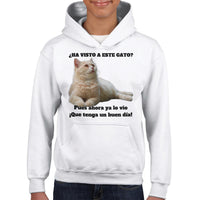 Sudadera con capucha júnior estampado de gato "Gato del Día" Michilandia | La tienda online de los fans de gatos