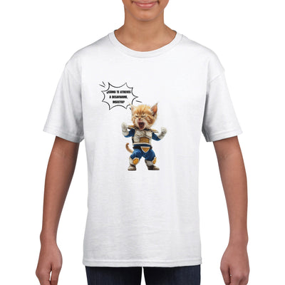 Camiseta Junior Unisex Estampado de Gato 