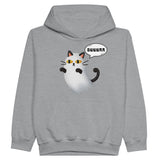 Sudadera con capucha júnior estampado de gato "Fantasma Miaurador" Michilandia | La tienda online de los fans de gatos