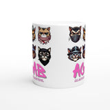 Taza Blanca con Impresión de Gato "Michis Anarquistas" Michilandia | La tienda online de los fans de gatos