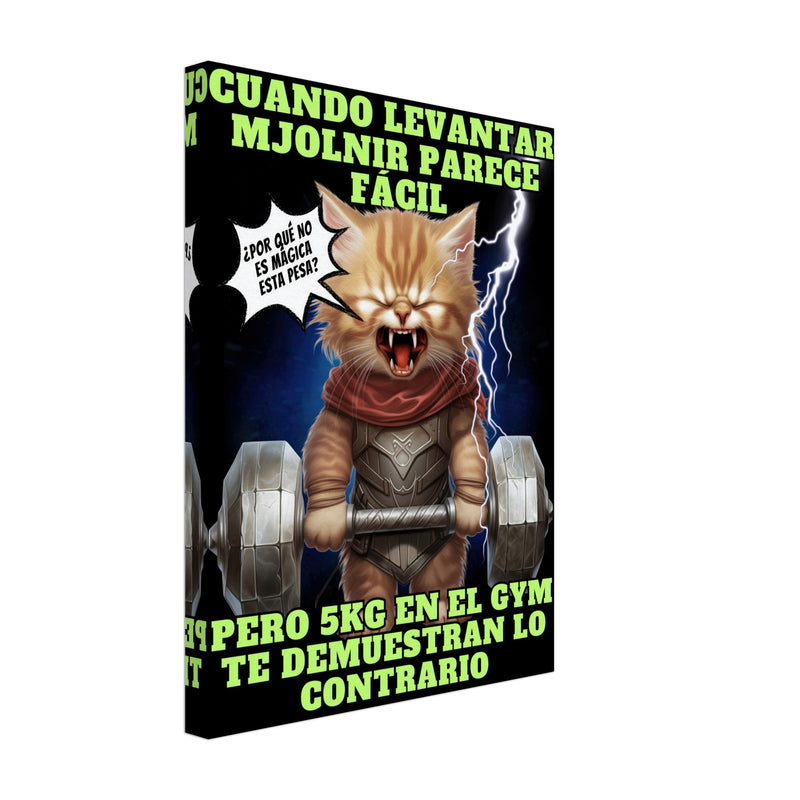 Lienzo de gato "Michi Thor Fitness" Michilandia | La tienda online de los amantes de gatos