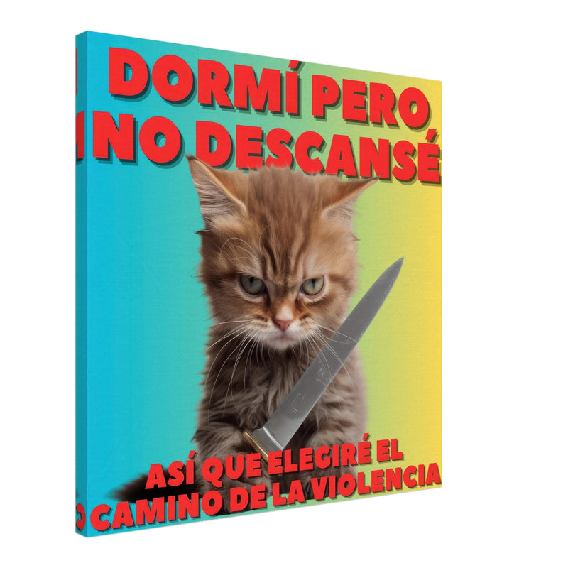 Lienzo de gato "Amanecer Agresivo" Michilandia | La tienda online de los fans de gatos