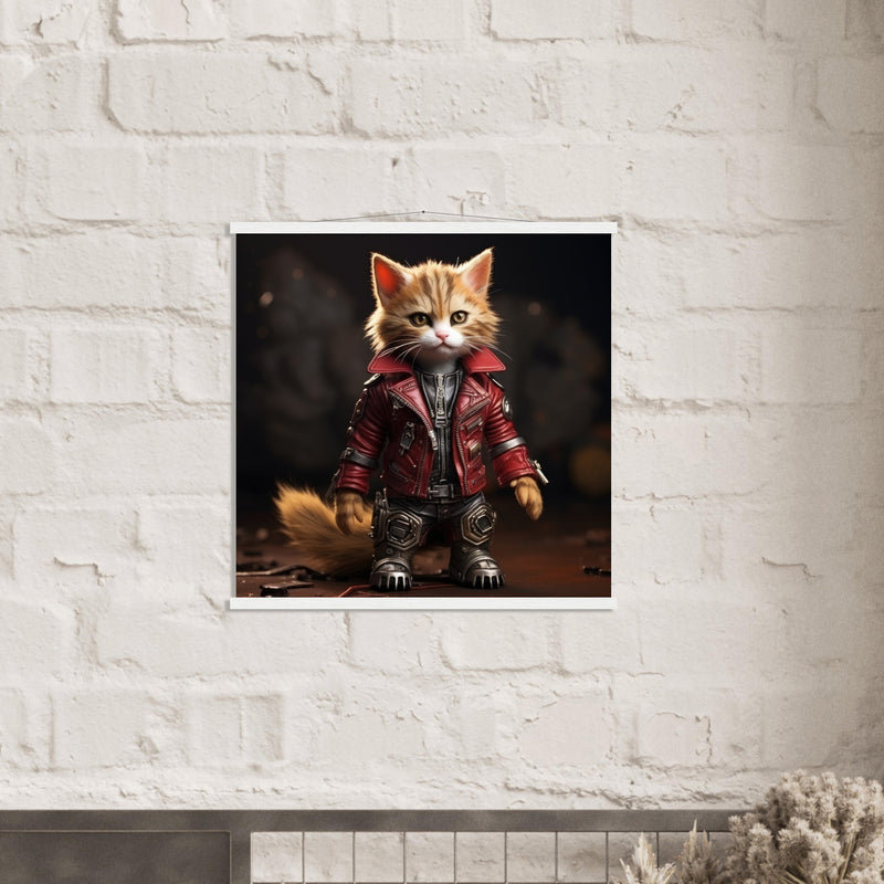 Póster semibrillante de gato con colgador "Michi Star Lord" Gelato