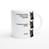 Taza Blanca con Impresión de Gato "Gente" Michilandia | La tienda online de los fans de gatos