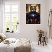 Póster semibrillante de gato con colgador "Colores de Heroísmo"