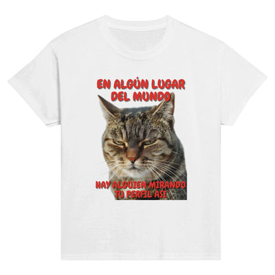 Camiseta Junior Unisex Estampado de Gato 