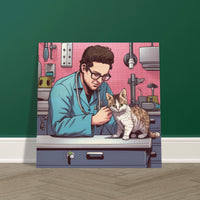Panel de madera impresión de gato "Check-Up Felino"
