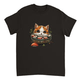Camiseta Unisex Estampado de Gato "Sushi y Ronroneos" Michilandia | La tienda online de los fans de gatos