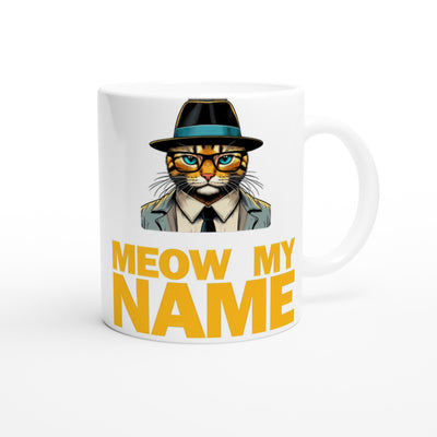 Taza Blanca con Impresión de Gato "Gato Heisenberg" Michilandia | La tienda online de los fans de gatos