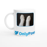 Taza Blanca con Impresión de Gato "Only Paws" Michilandia | La tienda online de los fans de gatos