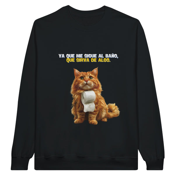 Sudadera Unisex Estampado de Gato "Bathroom Buddy"