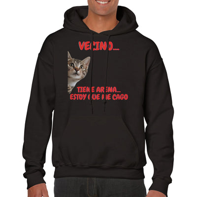 Sudadera con Capucha Unisex Estampado de Gato 