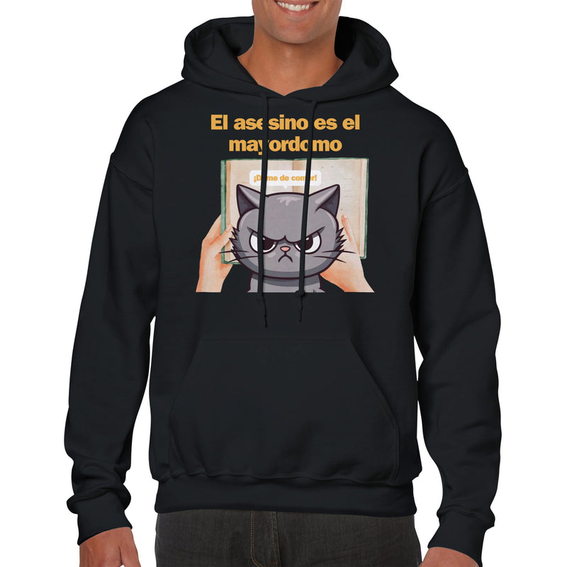 Sudadera con Capucha Unisex Estampado de Gato "El Misterio del Mayordomo" Michilandia | La tienda online de los fans de gatos