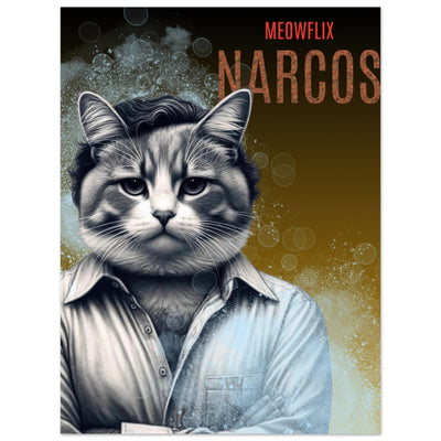 Panel de aluminio impresión de gato "Narcogato" Michilandia | La tienda online de los fans de gatos