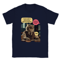 Camiseta unisex estampado de gato "Miau profesor" Gelato