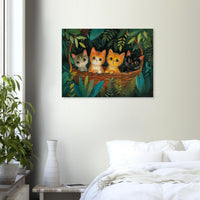Panel de madera impresión de gato "Cesta de Maravillas" Michilandia | La tienda online de los fans de gatos
