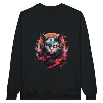 Sudadera Unisex Estampado de Gato "Retro Miau" Michilandia | La tienda online de los fans de gatos